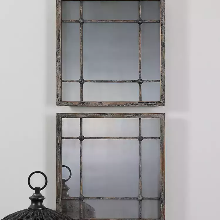 Distressed Slate Blue Wood Wall Mirrors, Set of 2>Kirklands Home Best Sale