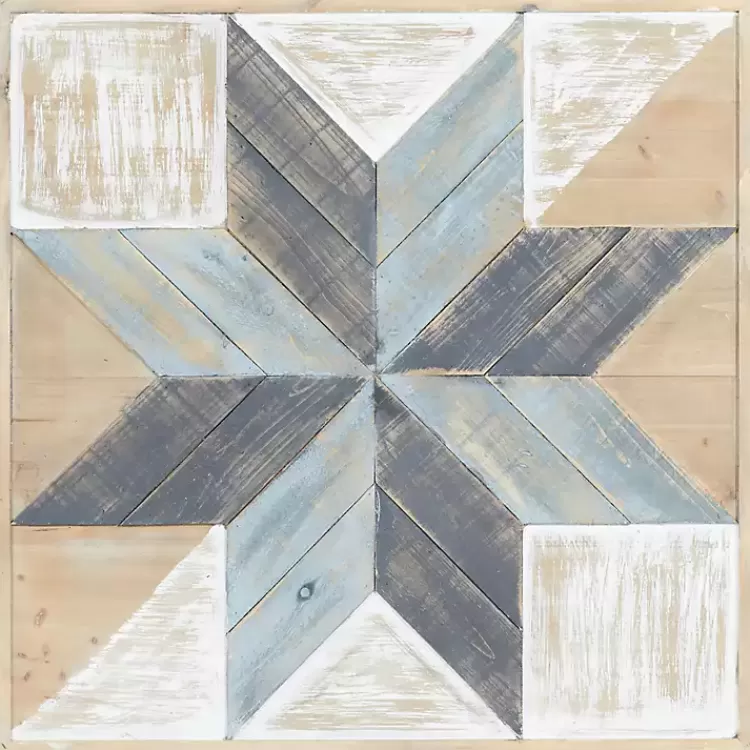 Distressed White and Blue Farm Star Wall Plaque>Kirklands Home Cheap