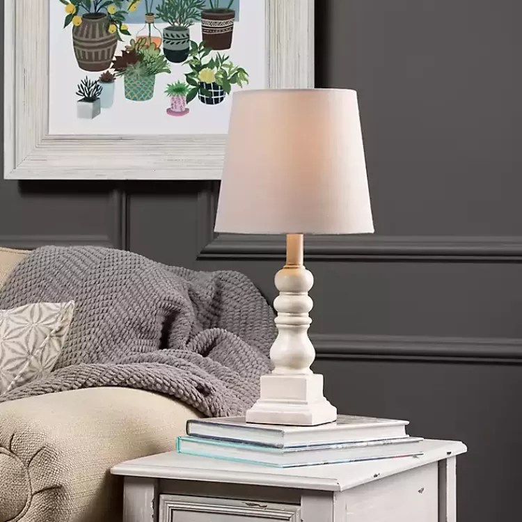 Distressed White Candlestick Table Lamp>Kirklands Home Cheap