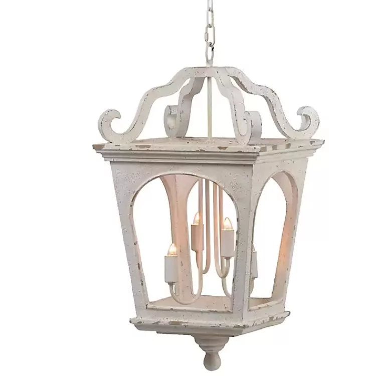 distressed_white_carriage_pendant_light_2.webp Distressed Carriage Pendant Light>Kirklands Home Store