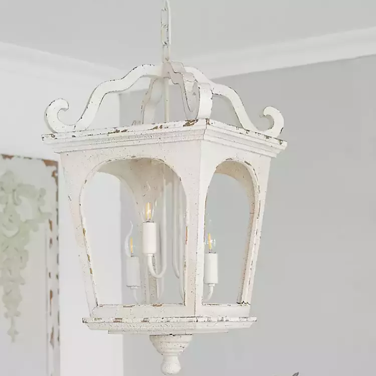 distressed_white_carriage_pendant_light_5.webp Distressed Carriage Pendant Light>Kirklands Home Store