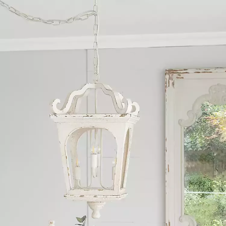 distressed_white_carriage_pendant_light_8.webp Distressed Carriage Pendant Light>Kirklands Home Store