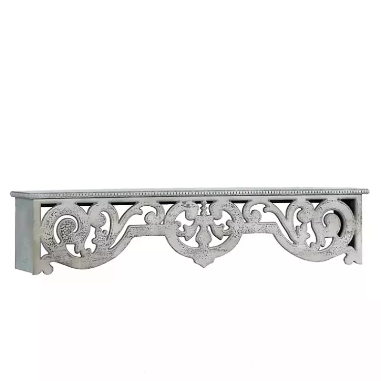 distressed_white_carved_wood_wall_shelf_2.webp Distressed White Carved Wood Wall Shelf>Kirklands Home Outlet
