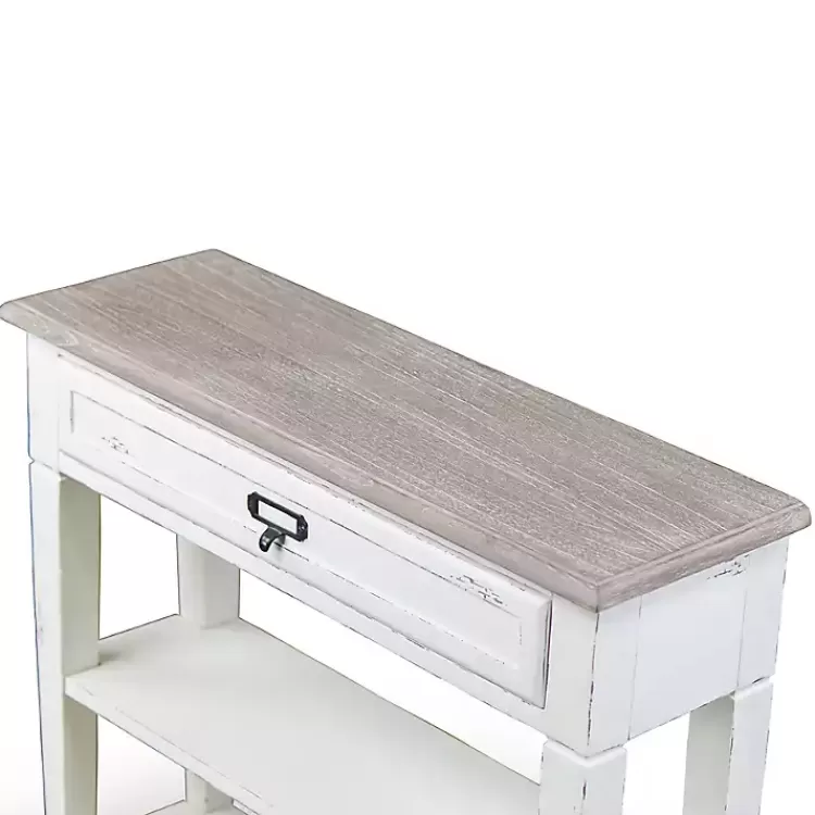 distressed_white_drawer_console_table_2.webp Distressed 1-Drawer Console Table>Kirklands Home Flash Sale