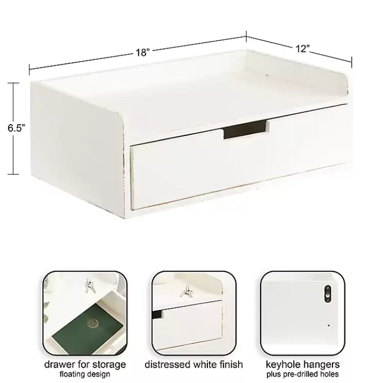 Distressed Drawer Kitt Floating Side Table>Kirklands Home Sale