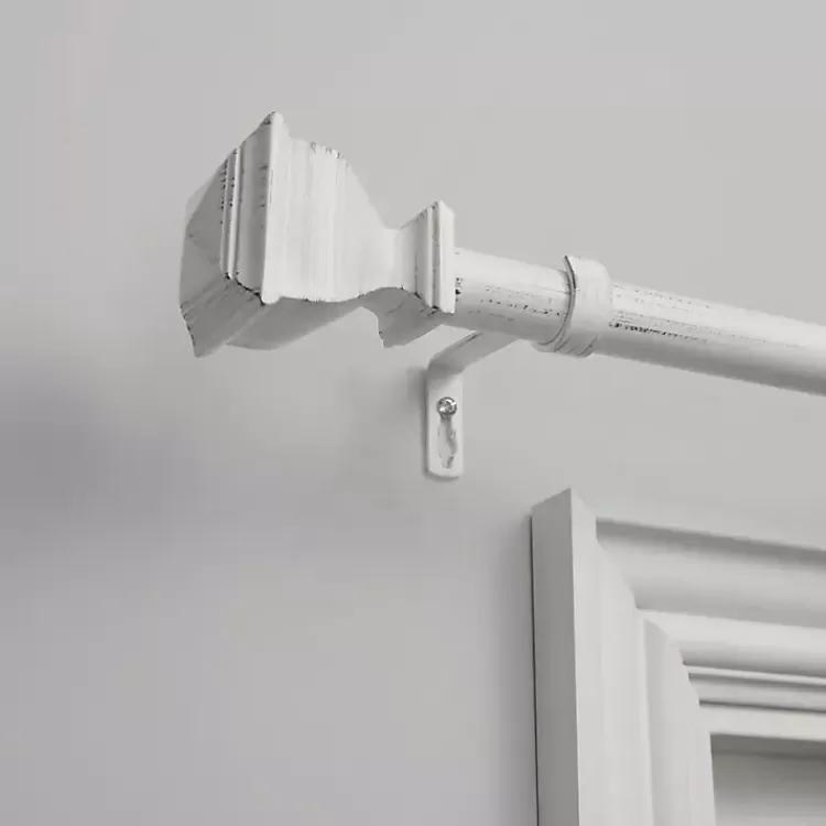 Distressed White Napoleon Curtain Rod, 120 in.>Kirklands Home Sale