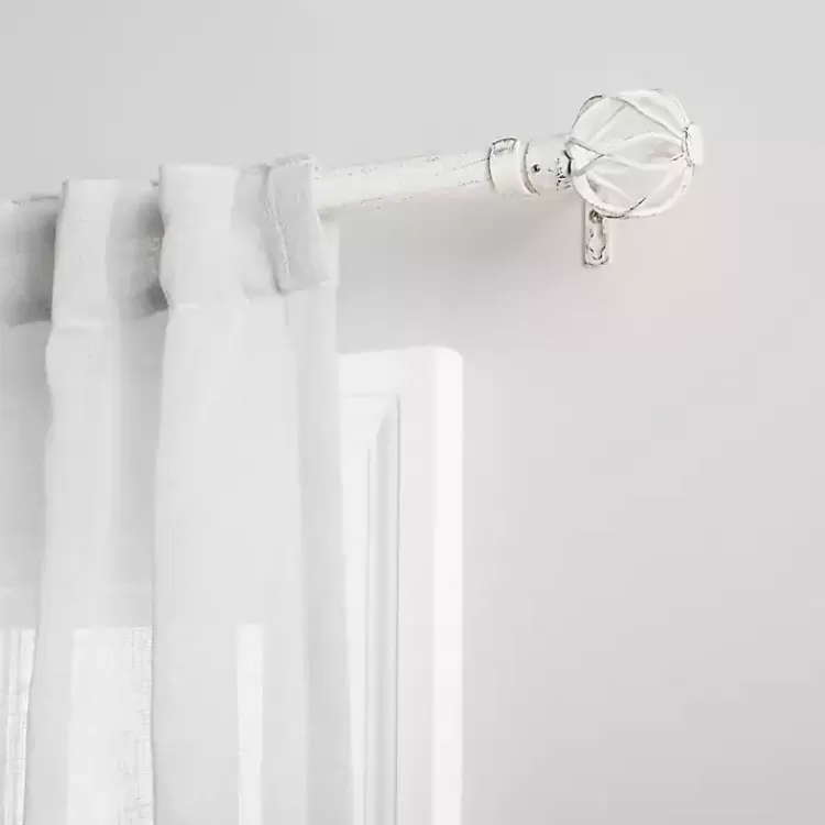 Distressed White Open Sphere Curtain Rod, 120 in.>Kirklands Home Cheap