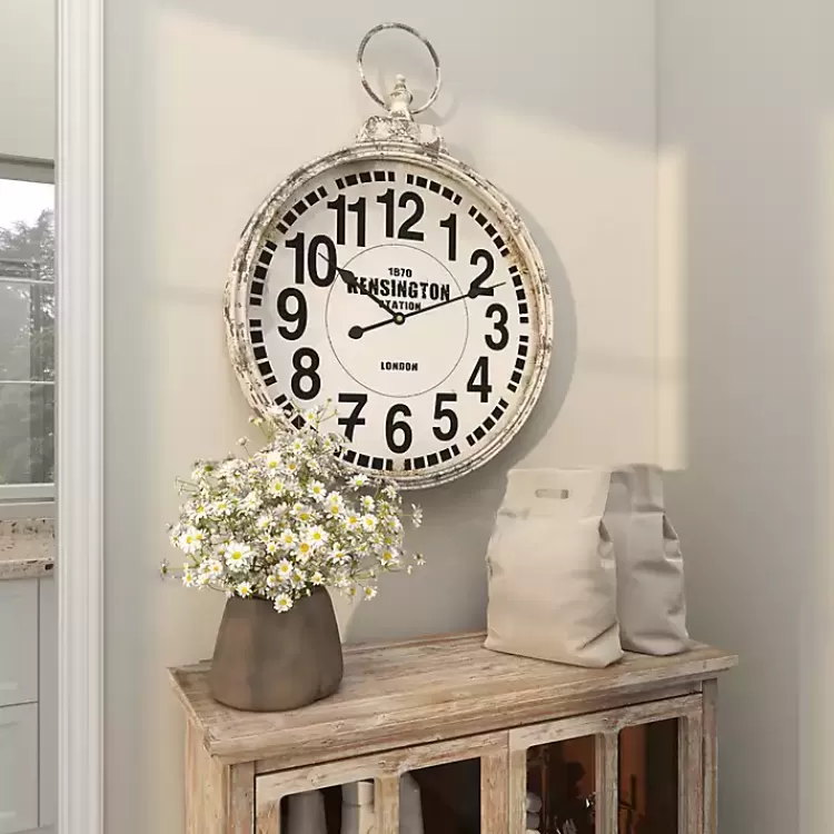 distressed_white_pocket_wall_clock_10.webp Distressed White Pocket Wall Clock>Kirklands Home Hot