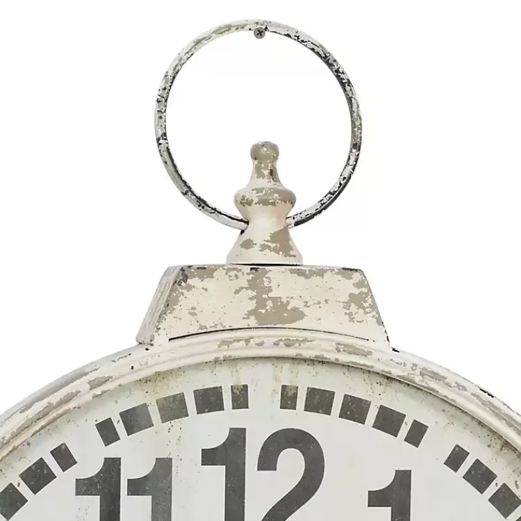 distressed_white_pocket_wall_clock_2.webp Distressed White Pocket Wall Clock>Kirklands Home Hot
