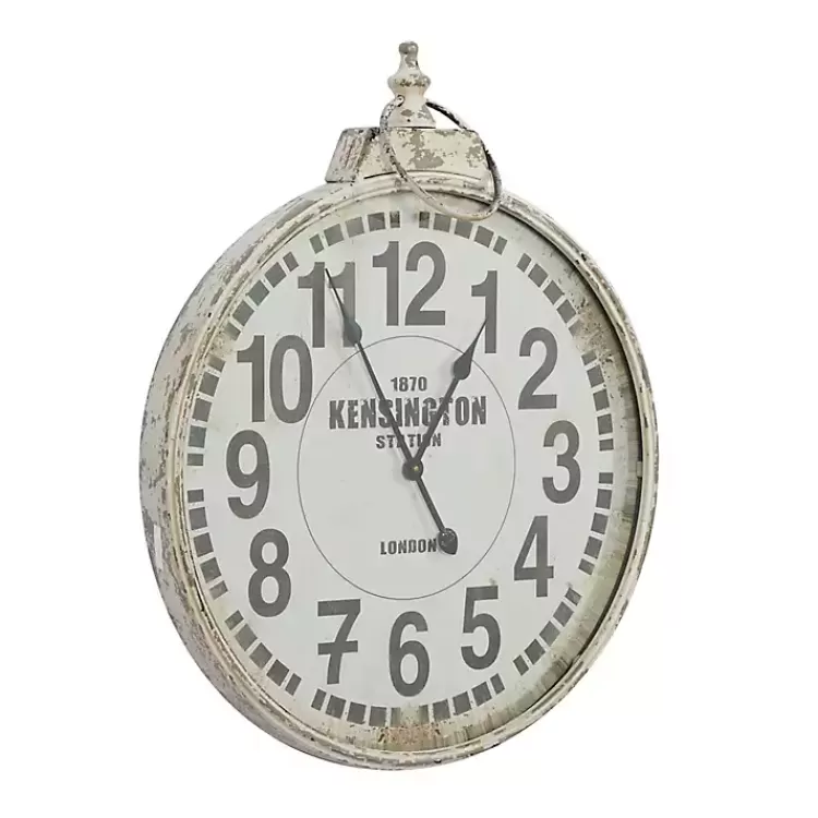 distressed_white_pocket_wall_clock_4.webp Distressed White Pocket Wall Clock>Kirklands Home Hot