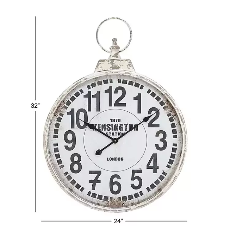 distressed_white_pocket_wall_clock_7.webp Distressed White Pocket Wall Clock>Kirklands Home Hot