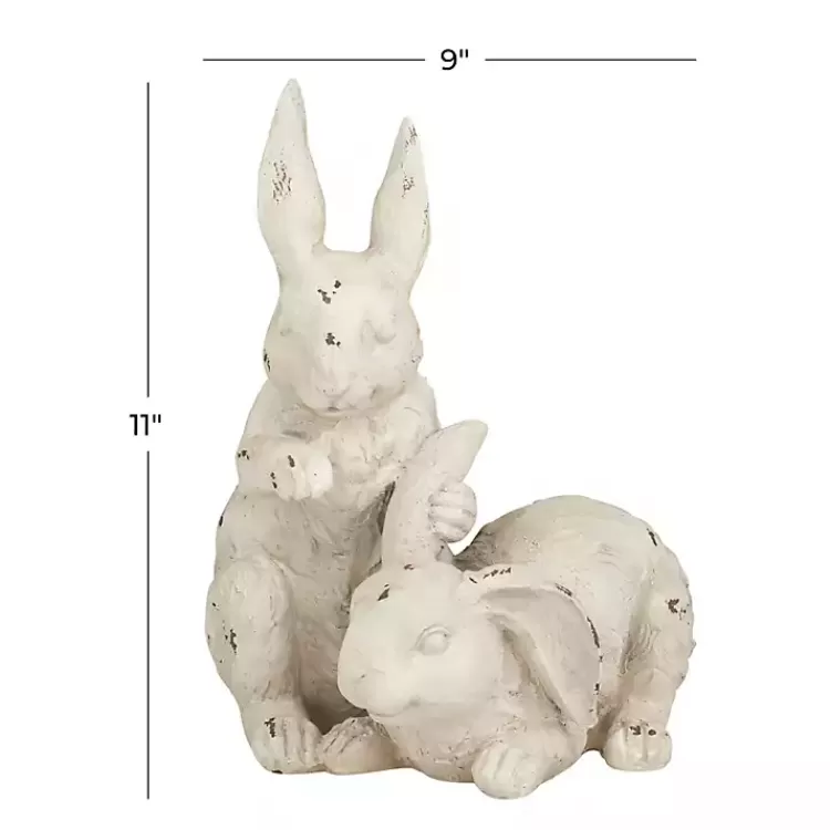 distressed_white_rabbits_statue_4.webp Distressed Rabbits Statue>Kirklands Home Outlet