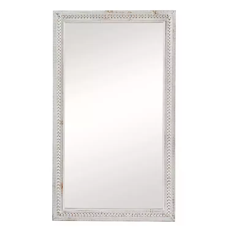 Distressed White Wood Carved Frame Wall Mirror>Kirklands Home Shop