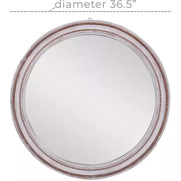 distressed_white_wood_round_frame_wall_mirror_6.webp Distressed White Wood Round Frame Wall Mirror>Kirklands Home Best Sale