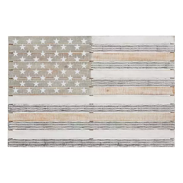 Distressed Wood American Flag Wall Plaque>Kirklands Home Best Sale