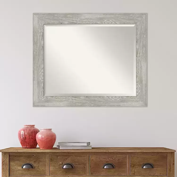 Dove Gray Scoop Frame Beveled Mirror, 34x28 in.>Kirklands Home New