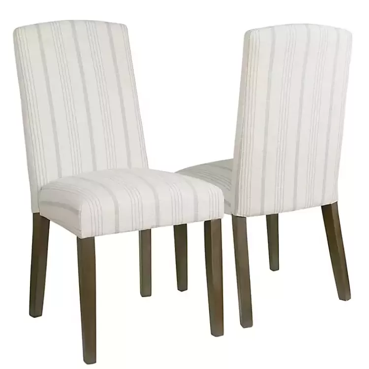 Dove Gray Stripe Parsons Chairs, Set of 2>Kirklands Home Online