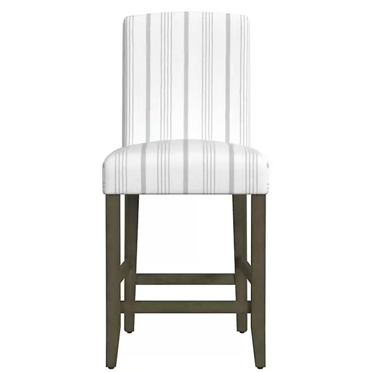 Dove Gray Striped Upholstered Bar Stool>Kirklands Home Flash Sale