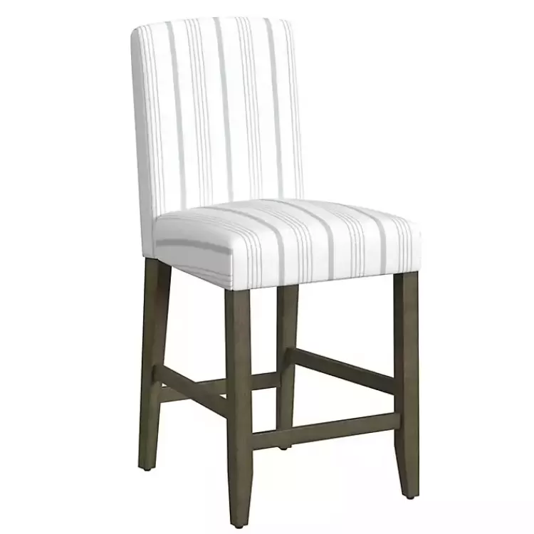 Dove Gray Striped Upholstered Bar Stool>Kirklands Home Flash Sale