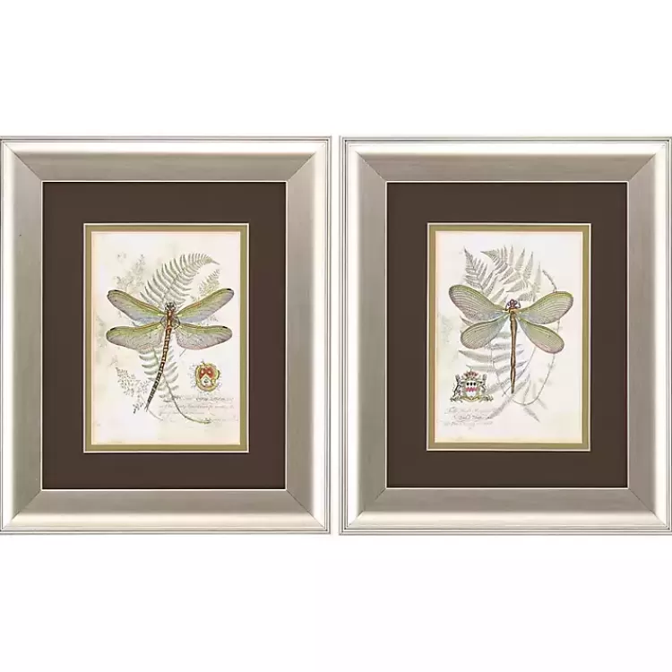 Dragonfly Silver Framed Art Prints, Set of 2>Kirklands Home Fashion