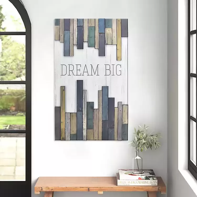 Dream Big Wood Slat Wall Plaque>Kirklands Home Discount