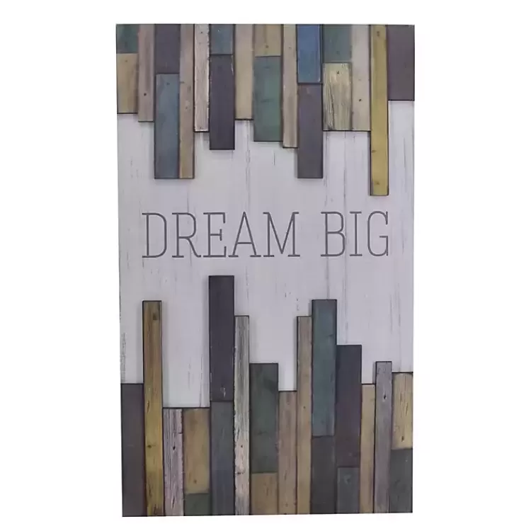 Dream Big Wood Slat Wall Plaque>Kirklands Home Discount