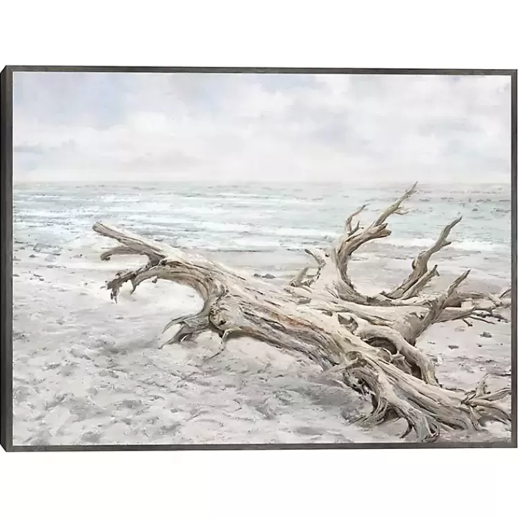 Driftwood On The Beach Framed Canvas Art Print>Kirklands Home Cheap