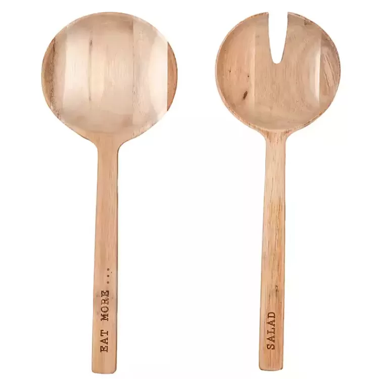 Eat More Salad Acacia Wood Salad Servers, Set of 2>Kirklands Home Shop