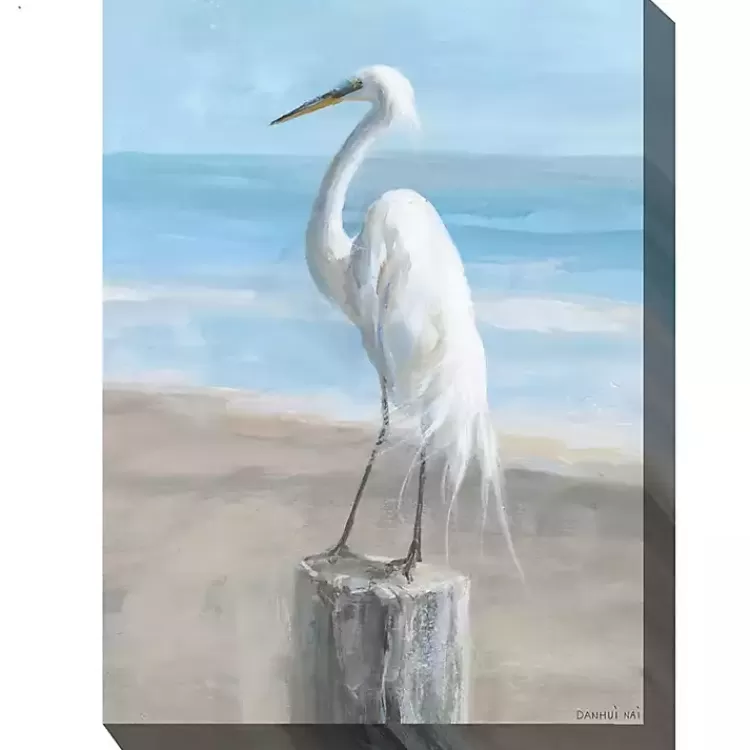 Egret Portrait Outdoor Canvas Art Print>Kirklands Home Fashion