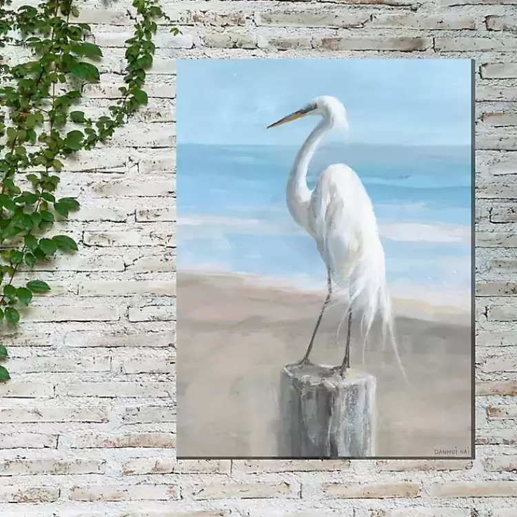 egret_portrait_outdoor_canvas_art_print_2.webp Egret Portrait Outdoor Canvas Art Print>Kirklands Home Fashion