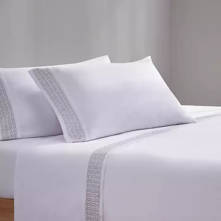 Elegant Geo Hem Microfiber 4-pc. Full Sheet Set>Kirklands Home Cheap