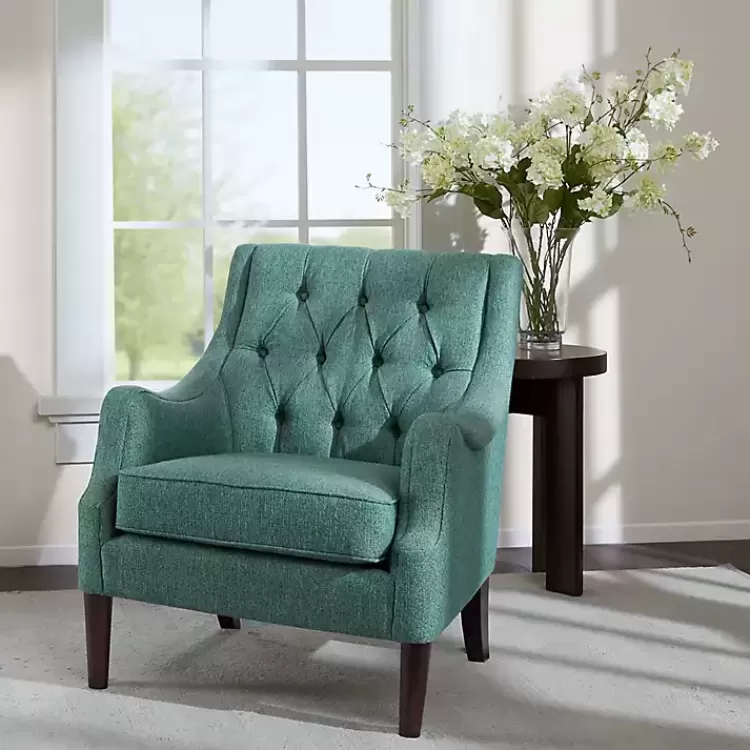 Elle Tufted Teal Accent Chair>Kirklands Home Store