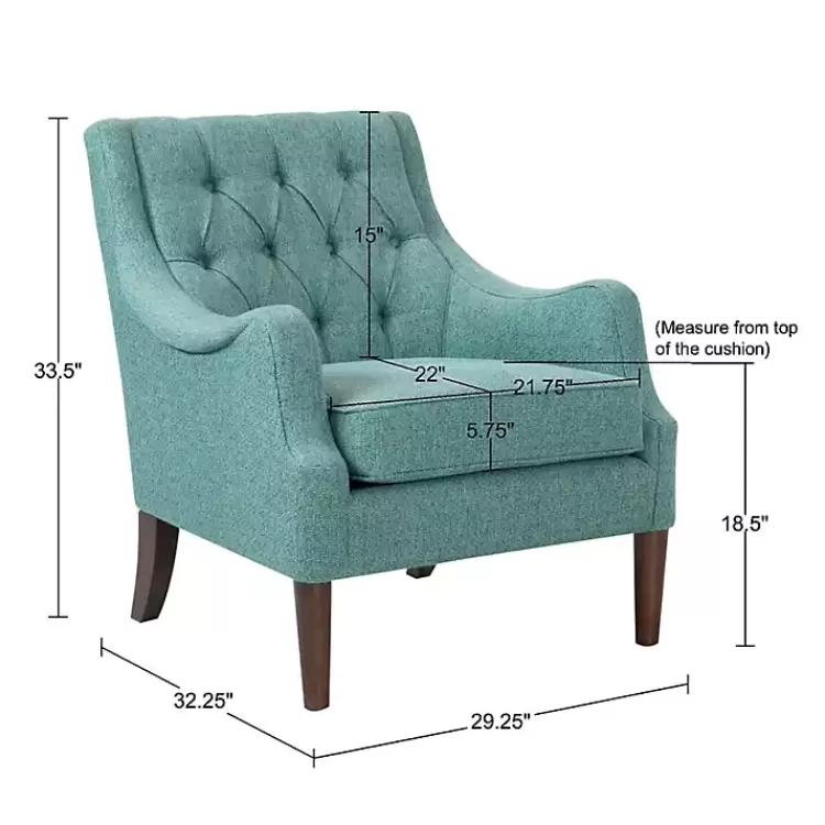 elle_tufted_teal_accent_chair_5.webp Elle Tufted Teal Accent Chair>Kirklands Home Store