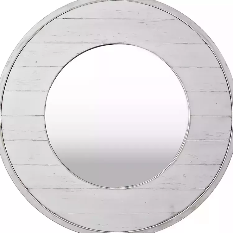 Ellison Shiplap Round Wood Wall Mirror>Kirklands Home Shop