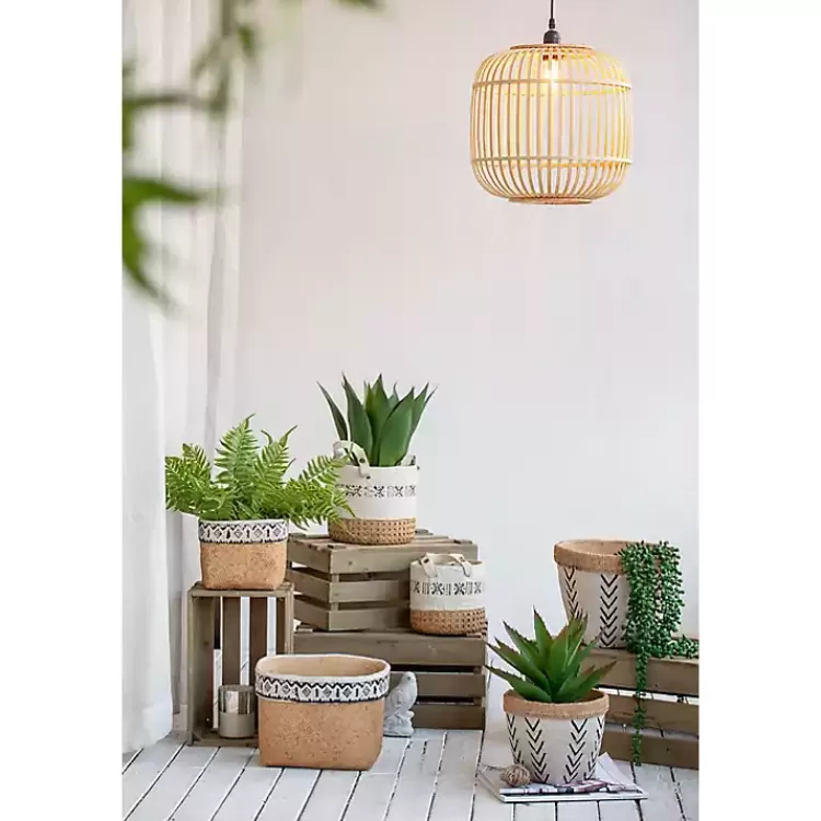 Embossed Cement Baskets with Straps, Set of 2>Kirklands Home Cheap
