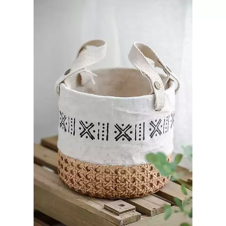 embossed_cement_baskets_with_straps_set_of__2.webp Embossed Cement Baskets with Straps, Set of 2>Kirklands Home Cheap