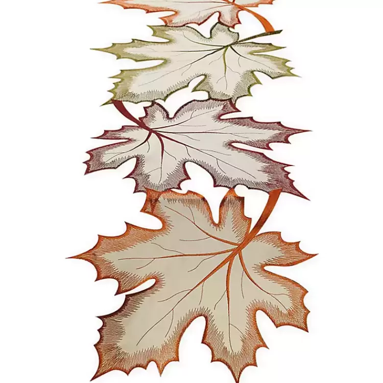 Embroidered Maple Leaves Table Runner>Kirklands Home Sale