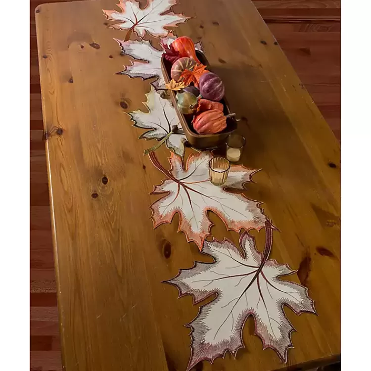 embroidered_maple_leaves_table_runner_2.webp Embroidered Maple Leaves Table Runner>Kirklands Home Sale