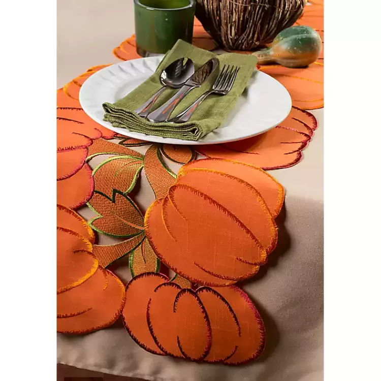 Embroidered Pumpkin Table Runner>Kirklands Home Store
