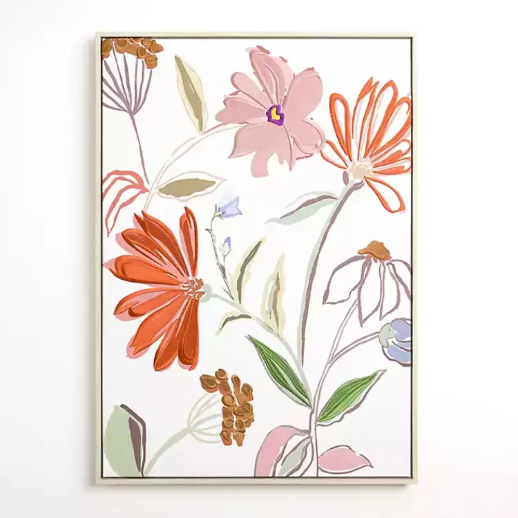 Embroidered Summer Floral I Framed Canvas Print>Kirklands Home Store