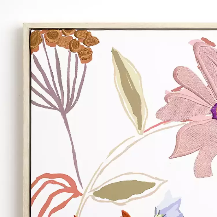 Embroidered Summer Floral I Framed Canvas Print>Kirklands Home Store