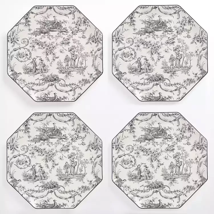 Emery Black Toile Dinner Plates, Set of 4>Kirklands Home Discount