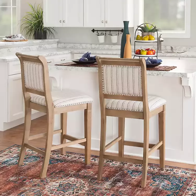 Emma Gray Counter Stool with Nailhead Trim>Kirklands Home Hot