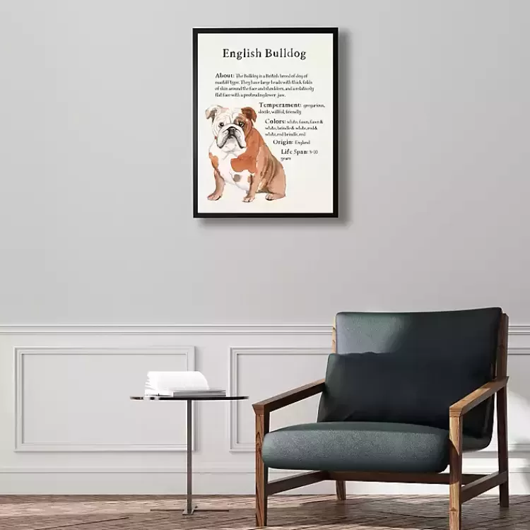 English Bulldog Facts Framed Wall Plaque>Kirklands Home Fashion