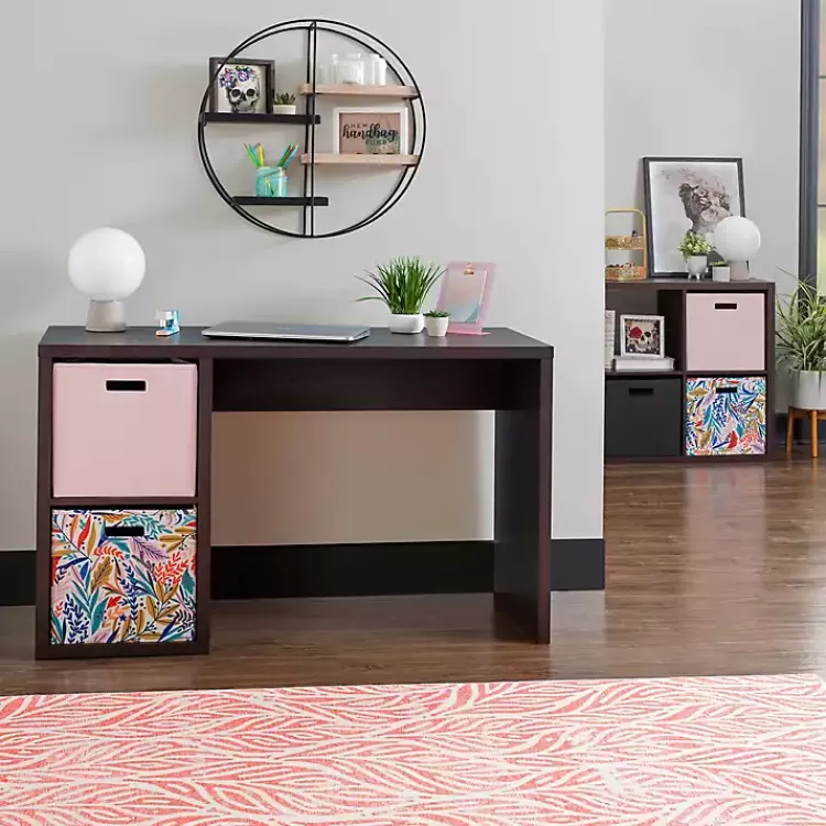 Espresso Cube Storage Wood Desk>Kirklands Home Cheap
