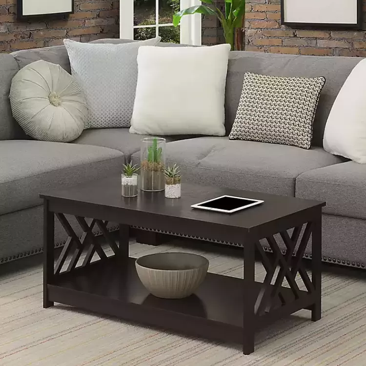 Espresso Cut-Out Sides Coffee Table>Kirklands Home Cheap