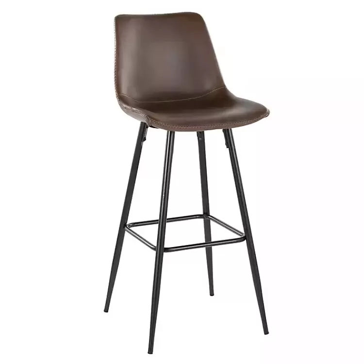 Espresso Faux Leather Metal Bar Stools, Set of 2>Kirklands Home Discount