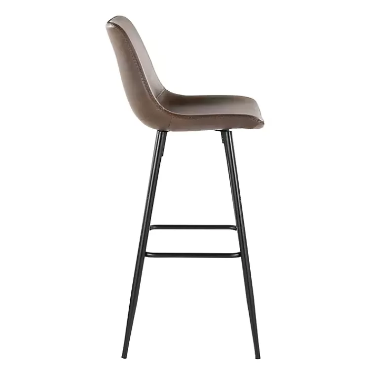 espresso_faux_leather_metal_bar_stools_set_of__2.webp Espresso Faux Leather Metal Bar Stools, Set of 2>Kirklands Home Discount