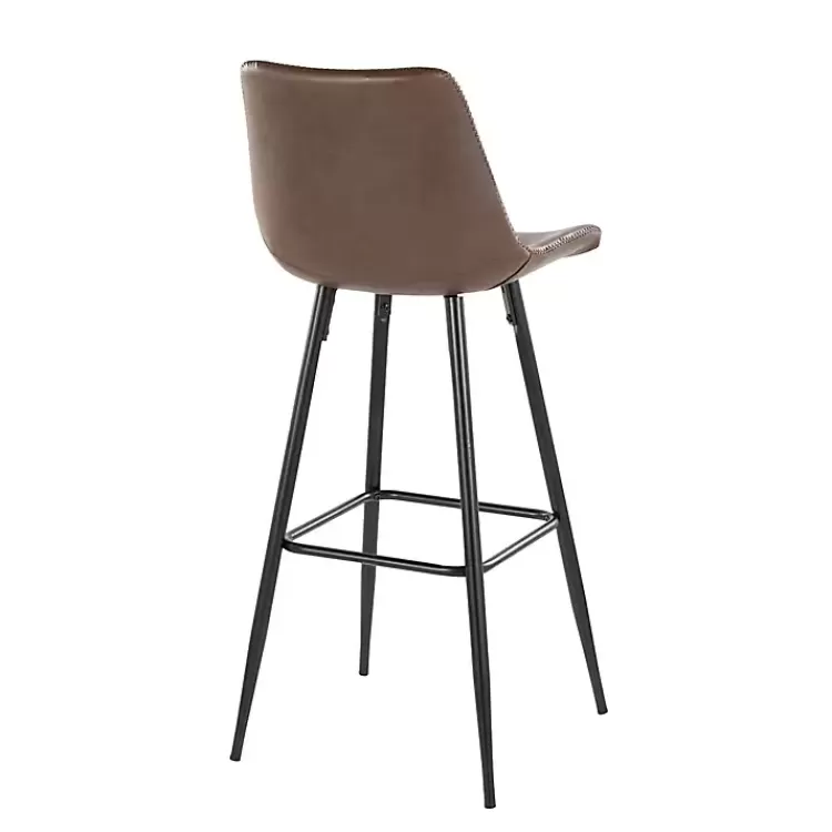 espresso_faux_leather_metal_bar_stools_set_of__3.webp Espresso Faux Leather Metal Bar Stools, Set of 2>Kirklands Home Discount