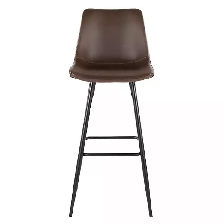 espresso_faux_leather_metal_bar_stools_set_of__5.webp Espresso Faux Leather Metal Bar Stools, Set of 2>Kirklands Home Discount